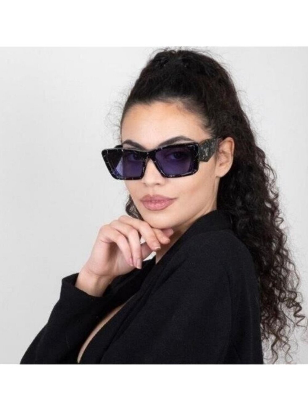 Authentic- New - PRADA Oversized Woman Sunglasses 0PR 08YS Havana Black/White - Picture 8 of 12